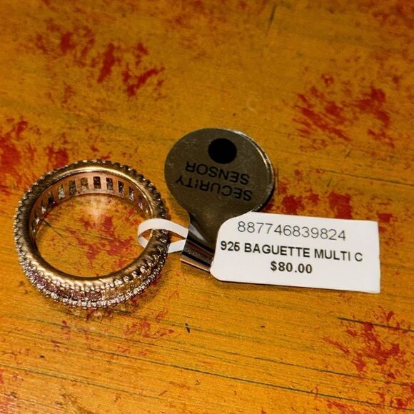 NWT GIANI BERNINI Multicolor Cubic Zirconia Baguette Ring in Sterling Silver - Picture 3 of 3